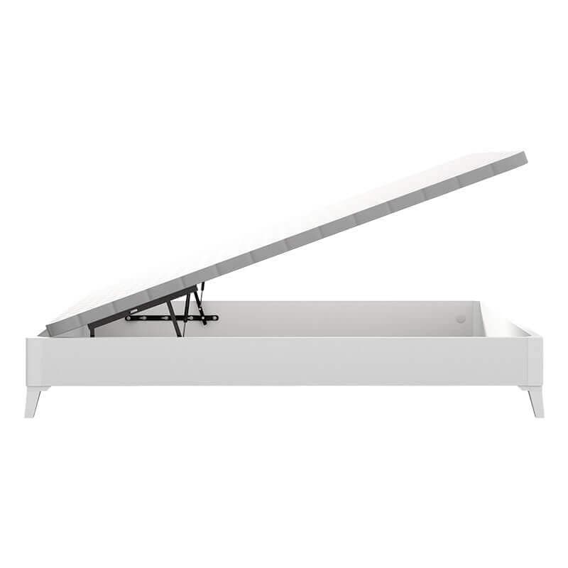Cama dobrável de madeira com pés, respirável, 34,5 cm de altura Branco 180x200cm