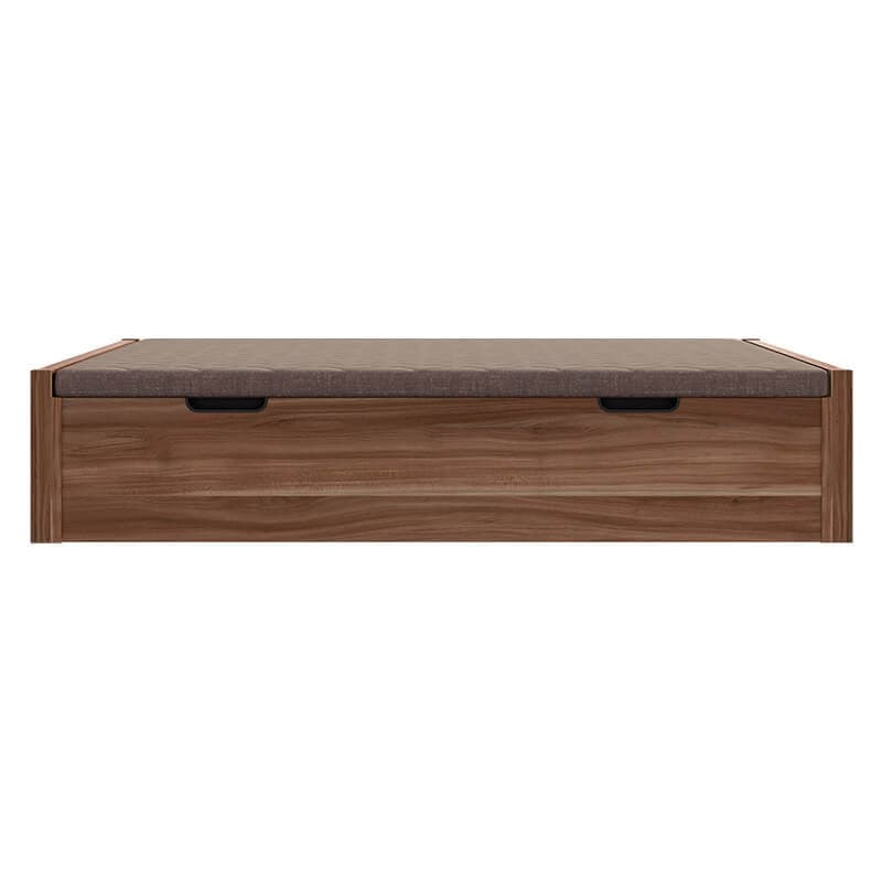 Cama de madeira com arrumação e pega embutida, 34 cm de altura. 200x200cm Bellota