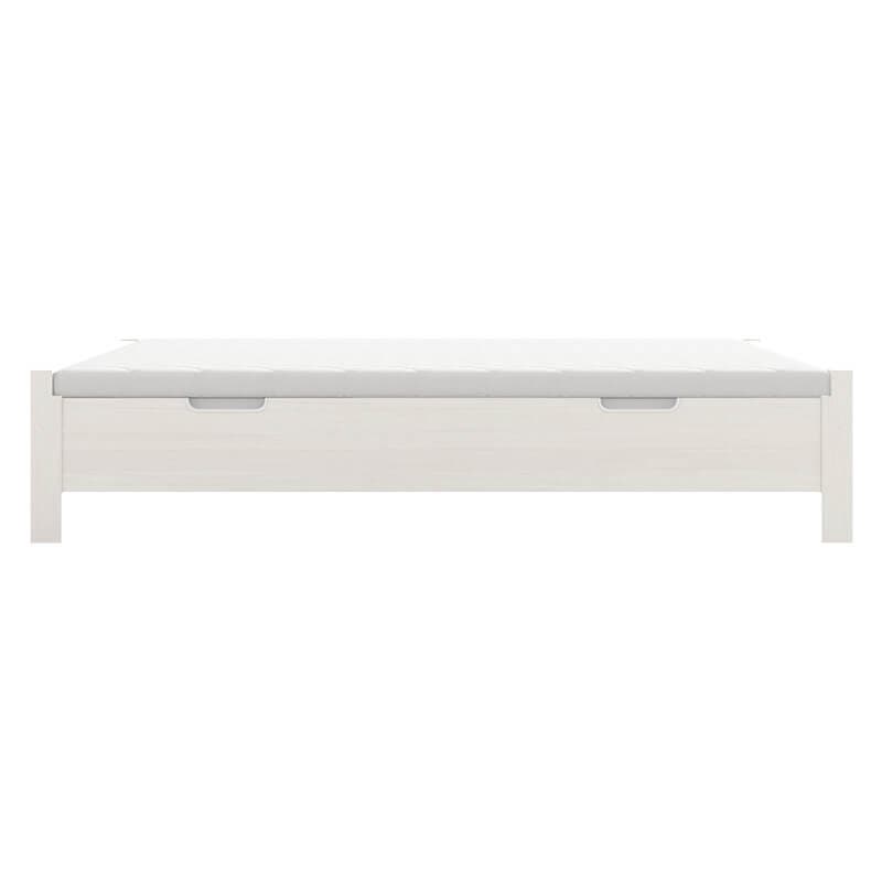 Cama dobrável de madeira com pés e alça embutida, 34 cm de altura. 150x190cm Blanco Nieve