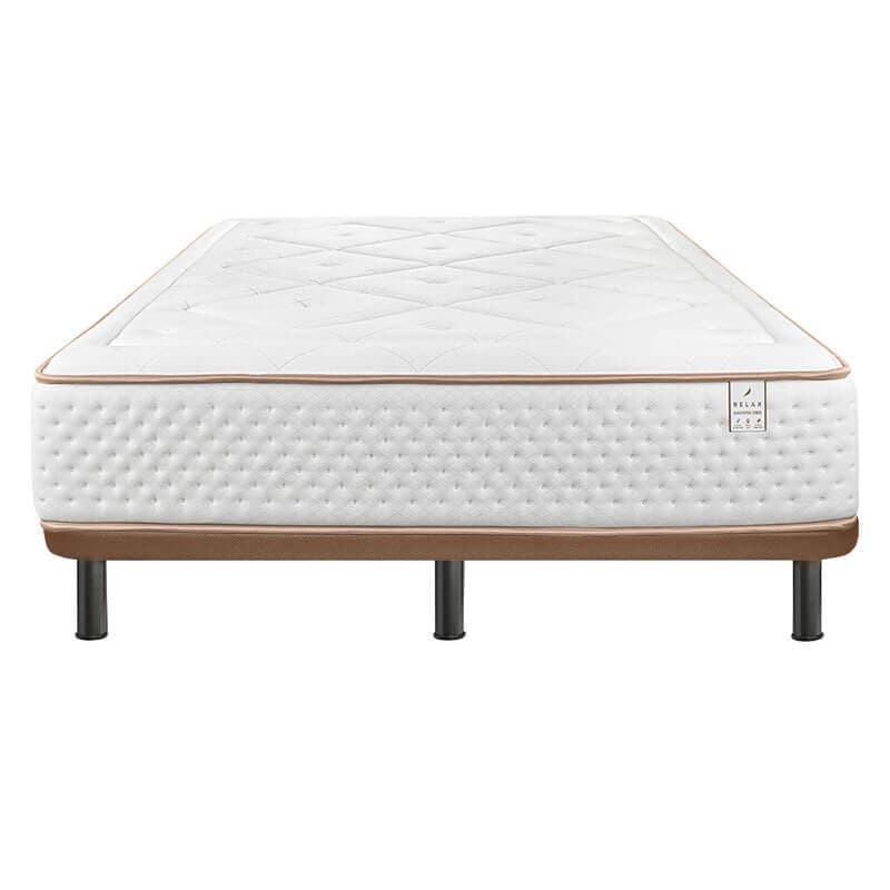 Pack Gaviota Oro colchão de molas ensacadas 31 cm visco-grafeno + base estofada 3D 90x190cm