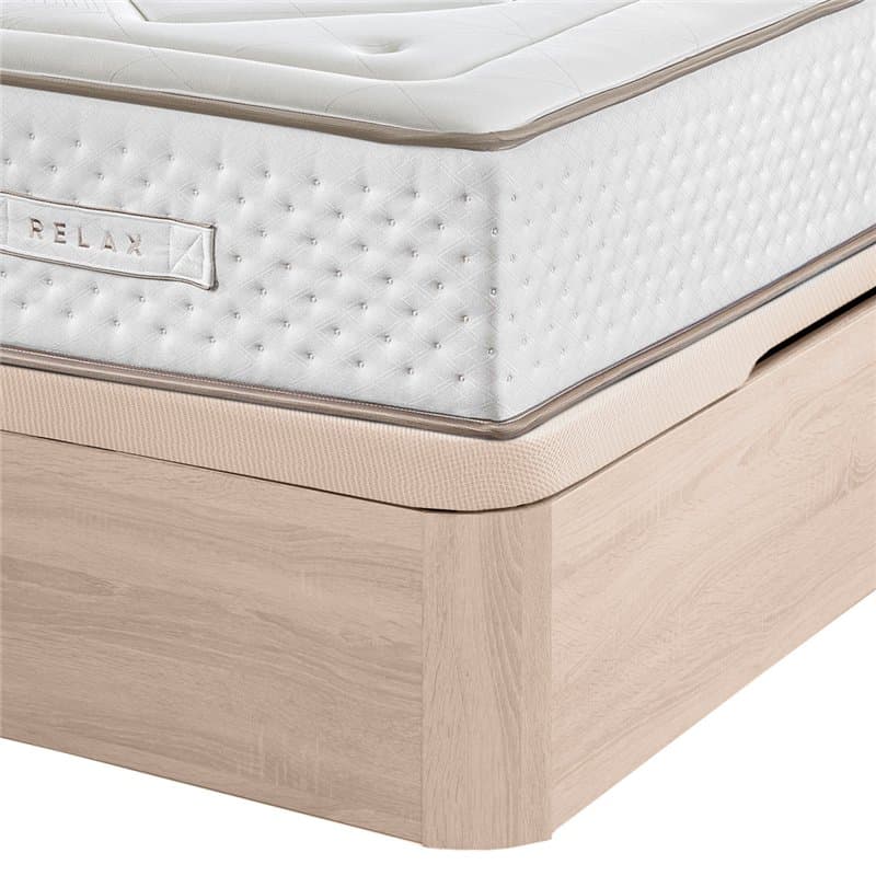 Colchão de molas ensacadas Gaviota Oro de 31 cm com visco-grafeno + estrutura de cama dobrável Relax 3D com grande capacidade e 32 cm de altura.