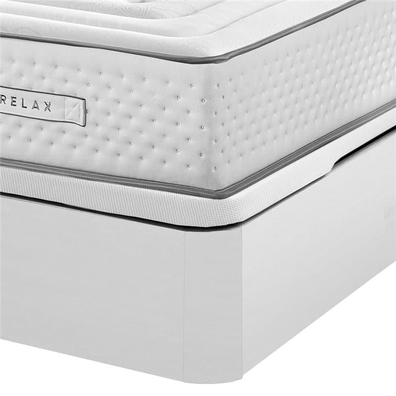 Colchão de molas ensacadas Magnum Firm Relax de 32 cm de alta qualidade + Estrutura de cama dobrável Relax 3D de 32 cm de altura Branco 160x200cm