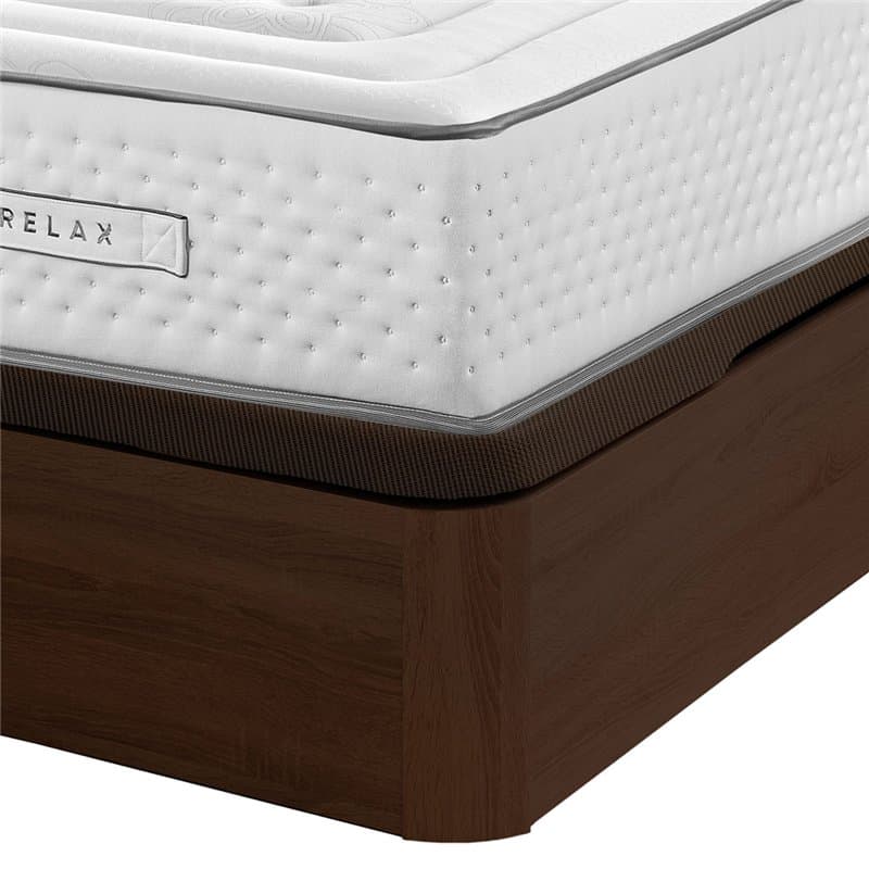 Colchão de molas ensacadas Magnum Firm Relax de 32 cm de alta qualidade + Estrutura de cama dobrável Relax 3D de 32 cm de altura 135x190cm Wengue