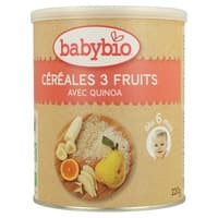 Cereal Mingau 3 Frutas Bio 6m + 220 g de pó - Babybio