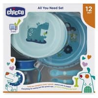Conjunto de refeição 12m + azul claro 4 unidades - Chicco