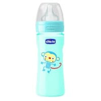 Garrafa de bem-estar COLORED boy 250ml silicone fluxo médio 2m + 1 unidade - Chicco
