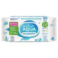 10 x Toalhetes Natur Aqua Baby 60 unidades - Salustar