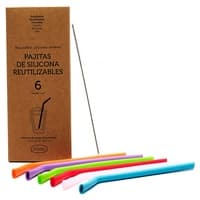 Canudos de silicone reutilizáveis 6 unidades - Irisana