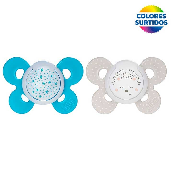 Chicco Chupete Physio Comfort Silicona Azul 16-36M 2 Ud