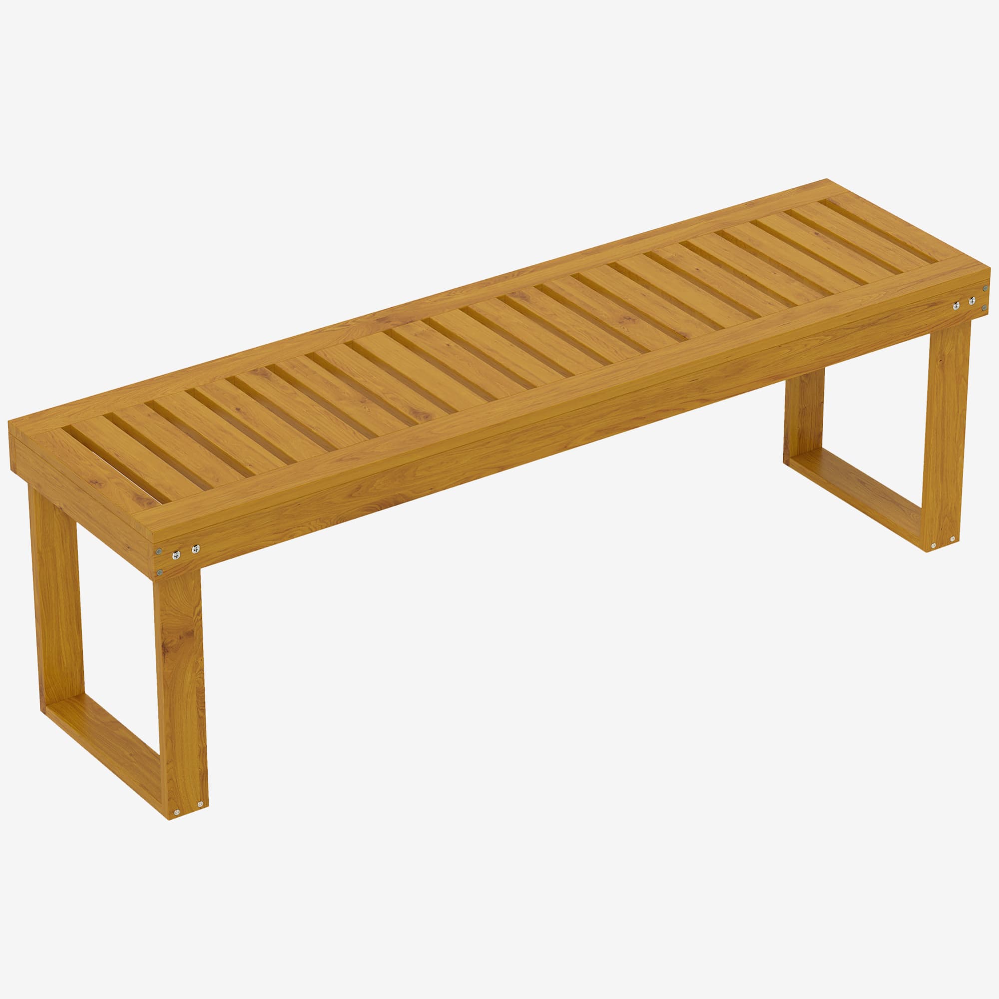 Outsunny Banco de Jardim Banco em Madeira de Pinho 2 Lugares Banquinho de Jardim Assento em Ripas 132x34x43 cm Madeira Natural Aosom Portugal
