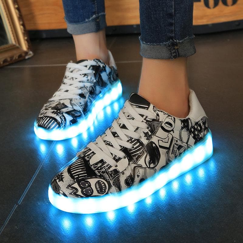 Moda led luminoso casal sapatos masculinos femininos casuais iluminam sapatos amantes tênis usb recarregável sapatos brilhantes cm verde