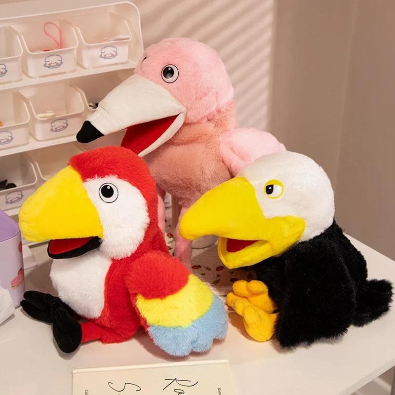 Boneco de pelúcia de pássaro, boneco de pelúcia, brinquedo de pelúcia, jogo de família interativo para presentes de festa de aniversário