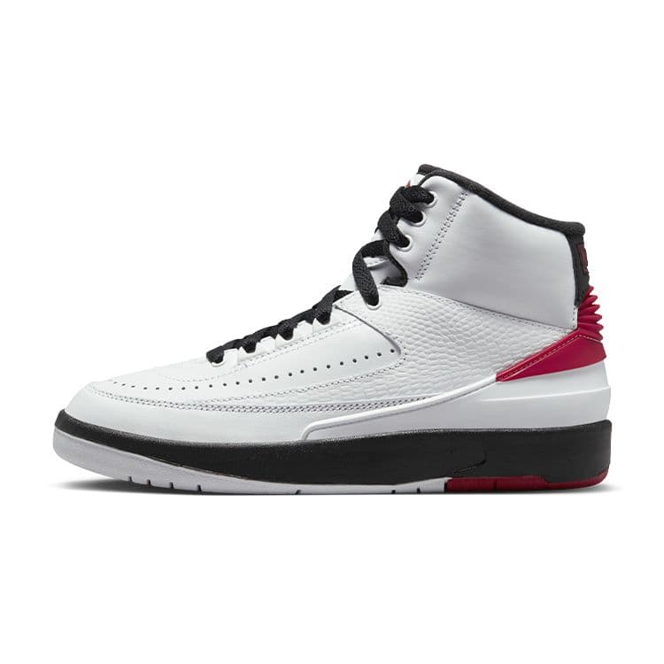 Air Jordan 2 Retro GS Chicago 2022 Tênis Infantil Branco Preto Varsity-Vermelho DX2591-106 cm