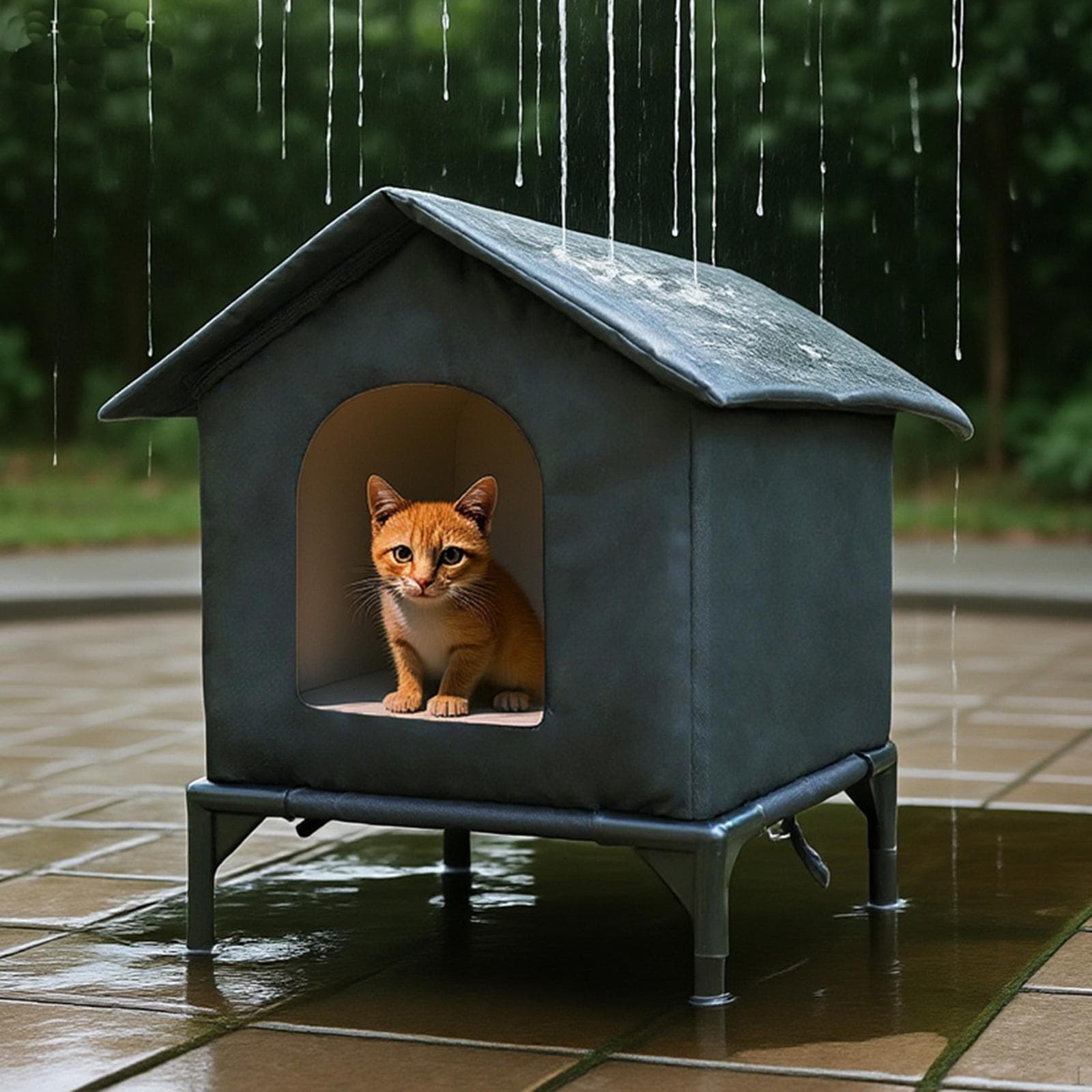 Casa de Gato ao Ar Livre Tenda para Gatos Abrigo para Gatos de Rua para Inverno Varanda Quintal
