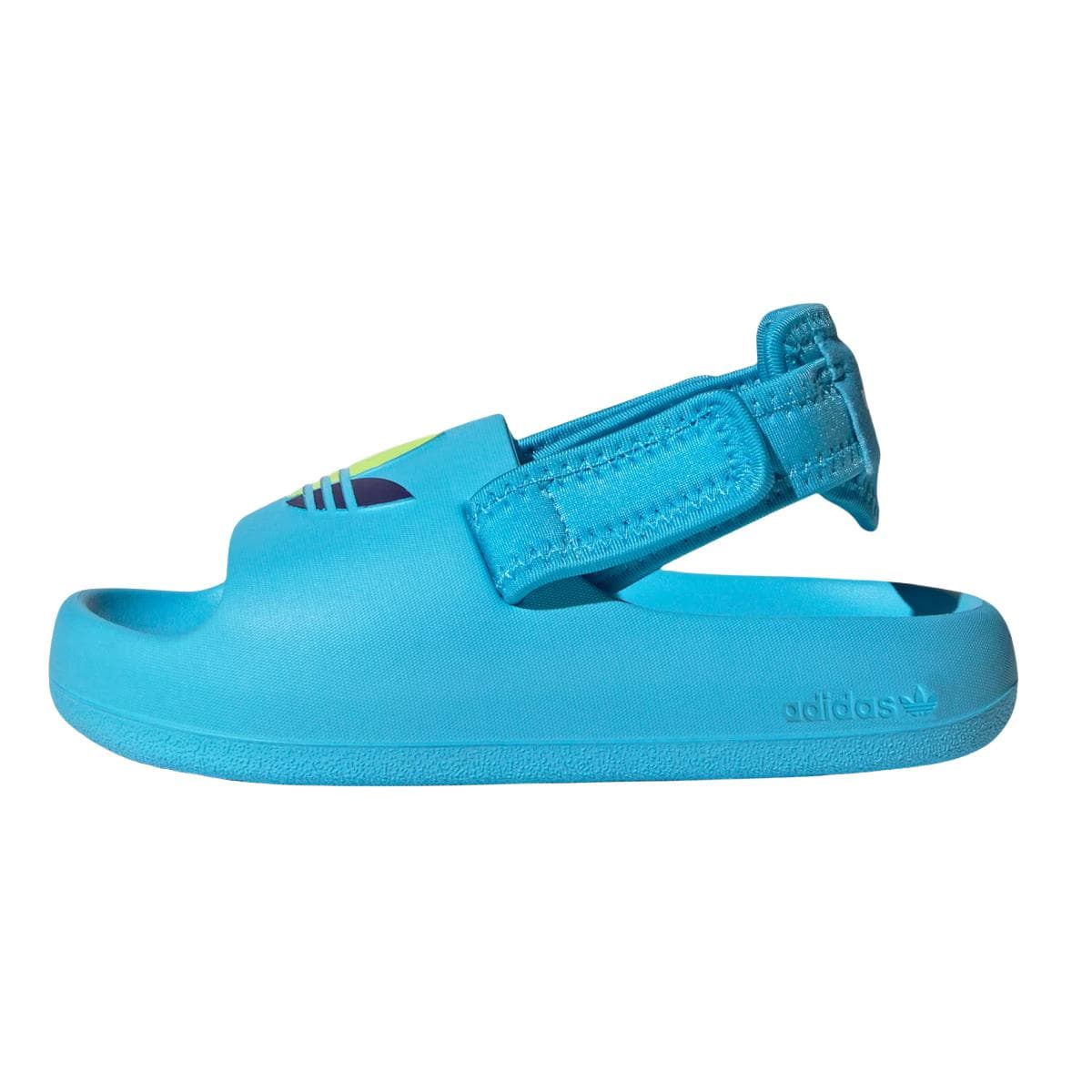 Adidas Originals Adifom Adilette C Moda Sandálias Confortáveis de Cano Baixo Sandálias para Crianças Azul-Céu Branco Amarelo Brilhante JP5527 cm