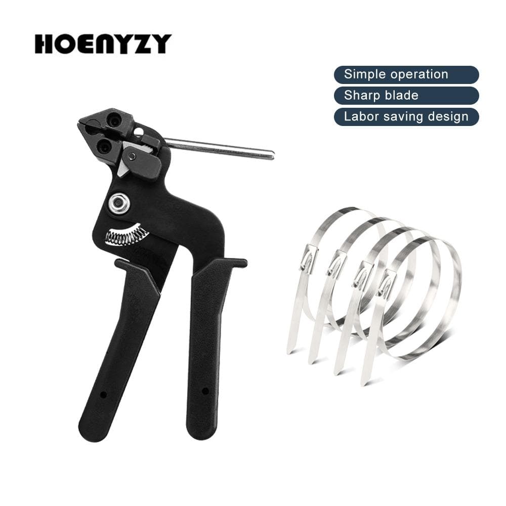 Alicate para Abraçadeiras de Cabo de Aço Inoxidável 304 Ferramenta de Corte de Tiras de Fixação Cortador Tensão Automático Pistola Zip