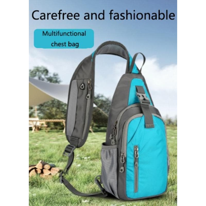 Bolsa de Ombro Única Impermeável e Moderna Bolsa Transversal Esportiva para Exterior Bolsa de Peito Bolsa de Peito para Celular Mochila Diária azul