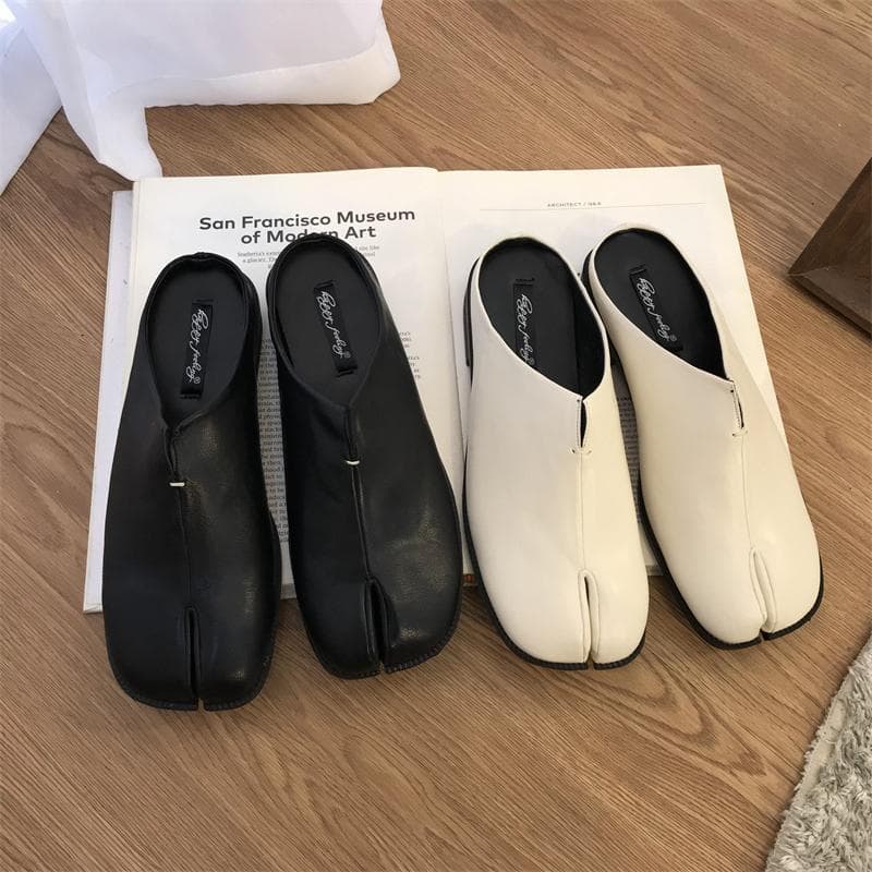 Bailamos Chinelos Femininos com Dedos Divididos Tabi Ninja Flats Rasos Preguiçosos Slip On Mules Slingback para Barco Sapatos Mocassins Macios cm