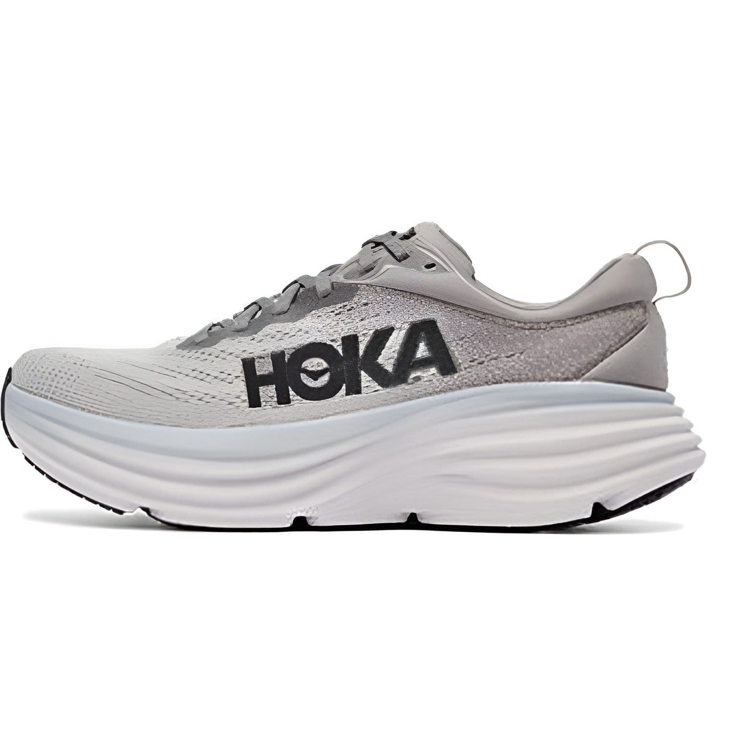 HOKA Bondi 8 2E Larg Cinza Tubarão Tênis Unissex Cinza Névoa 1127953-SHMS cm