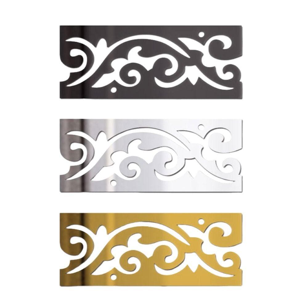 Espelho Autoadesivo Linha da Cintura Material Acrílico Padrão Criativo Adesivos de Parede Acrílicos Tira de Borda Design 3D