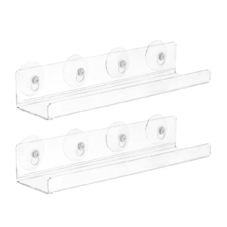 2 Peças Suporte para Plantas de Peitoril de Janela em Acrílico Prateleira com Ventosa para Hortas de Ervas Internas e Arranjos de Suculentas