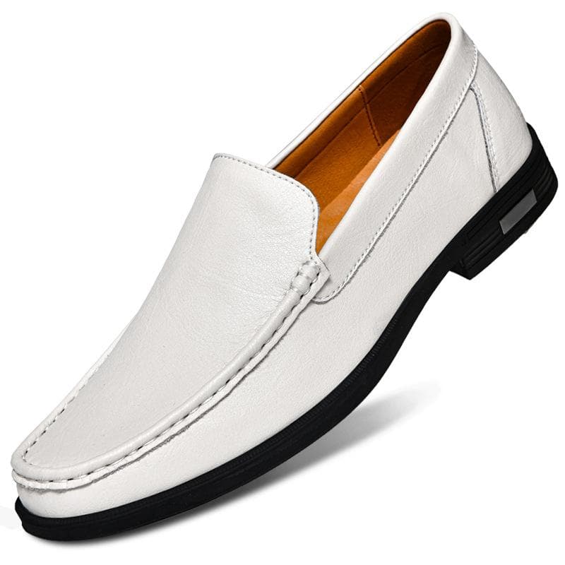 Sapatos masculinos de couro legítimo, clássicos, sociais, mocassins, mocassins sem cadarço, calçados para dirigir, calçados casuais masculinos,