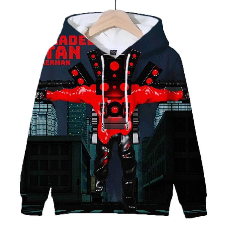 Outono 3D Jogo Skibidi Banheiro Impressão Hoodies Para Homens Crianças Moda Streetwear Moletons Com Capuz Harajuku Roupas Legais 160cm