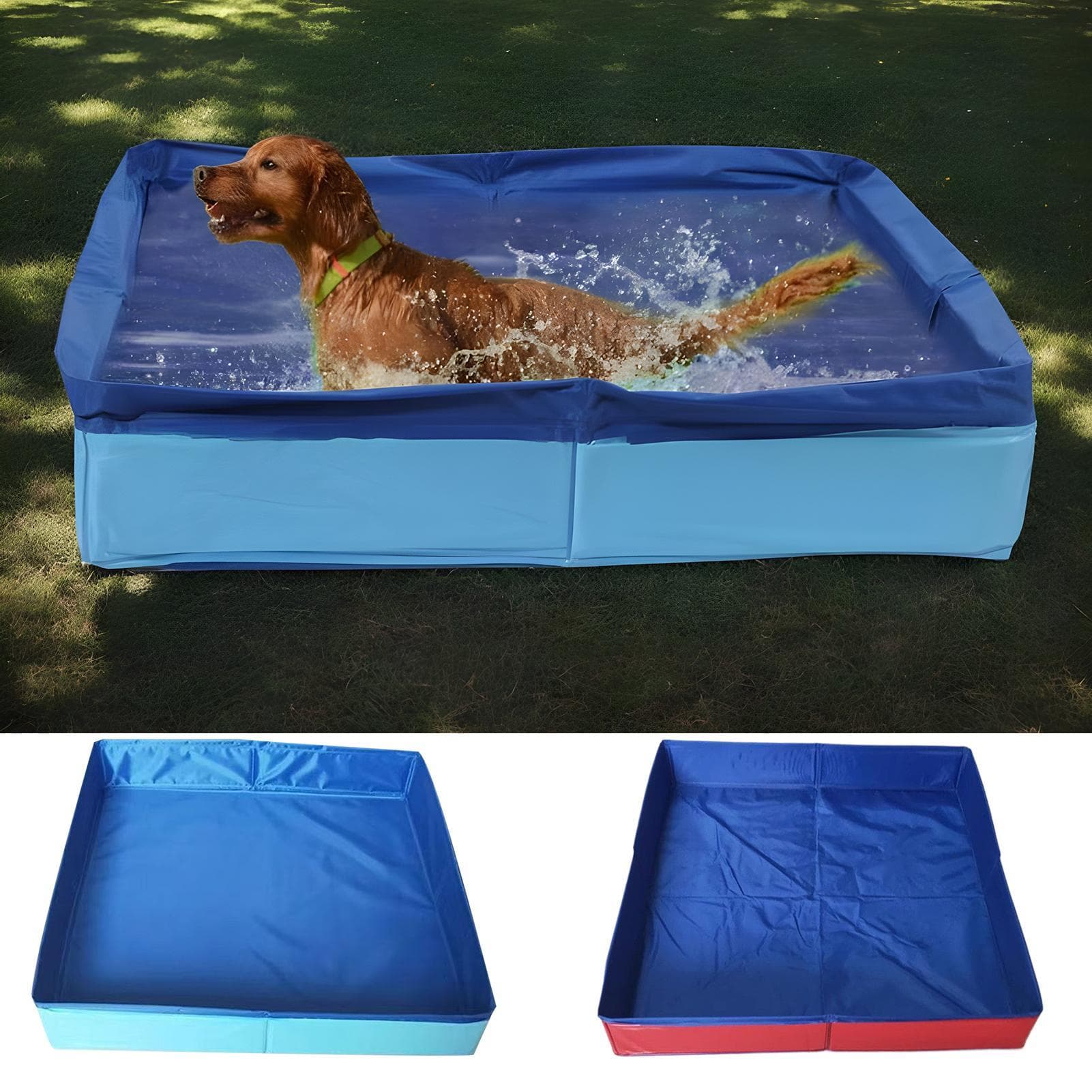 Piscina de Banho para Animais de Estimação PVC Dobrável Piscina Infantil para Cães Antiderrapante Não Inflável Banheira para Filhotes Pequenos