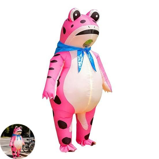 Fantasia de Sapo Inflável Corpo Inteiro para Adultos Crianças Fantasia de Sapo Engraçada com Ar cm cor-de-rosa
