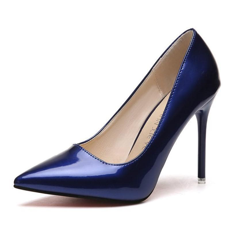 Mulheres Bombas Clássicas Salto Extremamente Alto 8cm 10cm Sexy Stilettos Senhoras Sapatos De Bico Fino Nude Vermelho Azul Preto Bege Salto cm