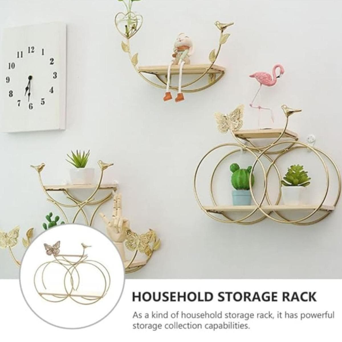 1 conjunto de prateleira de parede vintage borboleta prateleira flutuante decorativa geométrica pendurado tempero rack para quarto cozinha banheiro