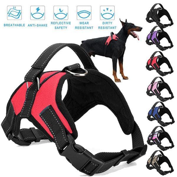 Cão de estimação ajustável tração colete macio peito cinta grande cão coleira arnês para cães de passeio atualização XS-XL