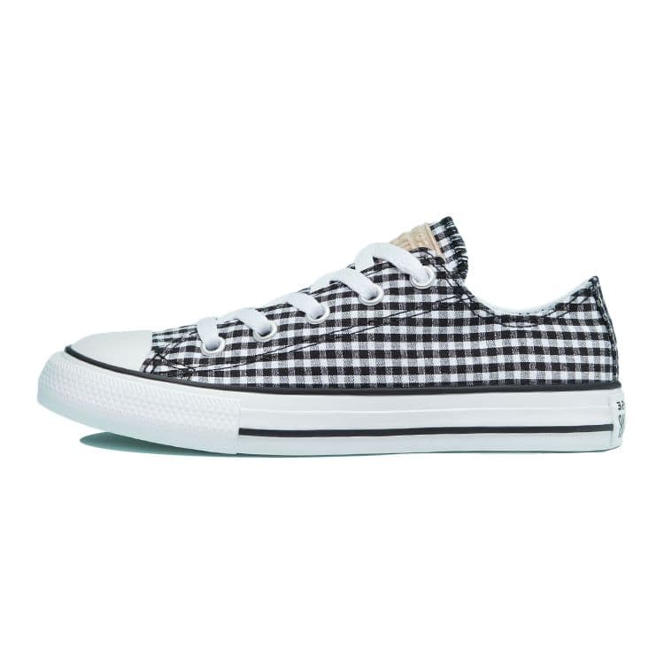 Converse Chuck Taylor All Star Lona Confortável Respirável Cano Baixo Tênis de Lona Infantil Tênis Infantil Preto Branco 670693F cm