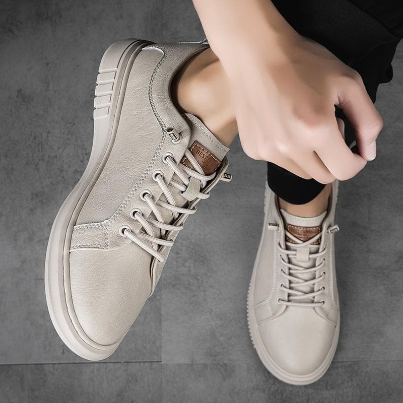 Marca de moda Calçados Masculinos Sapatos Masculinos Sapatos Casuais Masculinos Couro Genuíno Cadarço Casual Tênis Masculinos Cool Street Boys