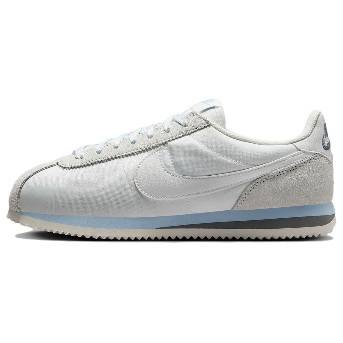 Nike Cortez Têxtil Clássico Moda Esportiva Cano Baixo Casual Para o Dia a Dia Corrida Tênis Feminino Branco Azul Cinza HF6410-101 cm
