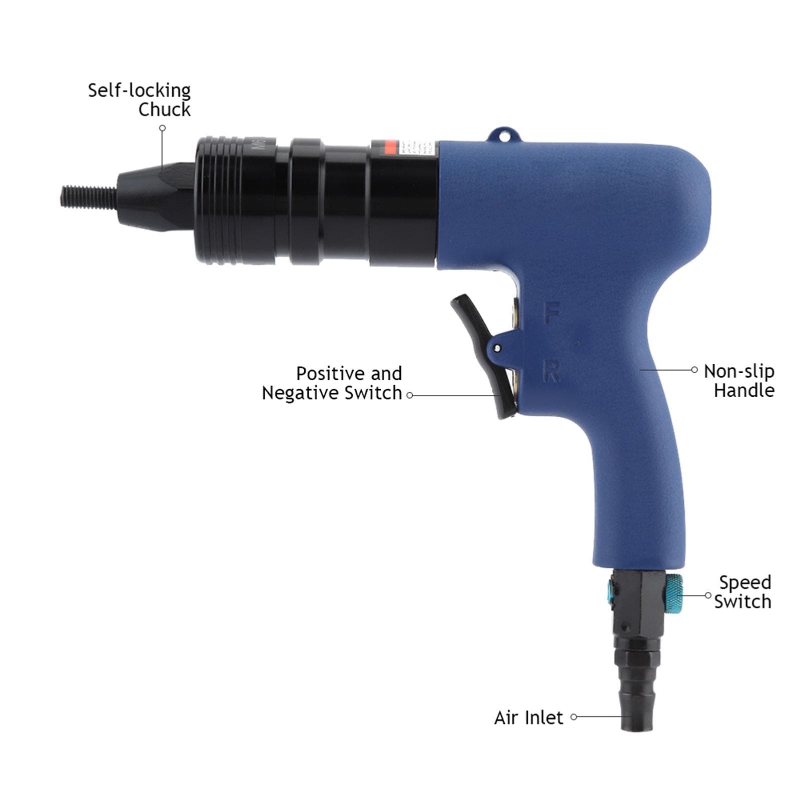 Pneumatic Riveter Rivet Nut Pull Nut Nail Riveting Tool M10-