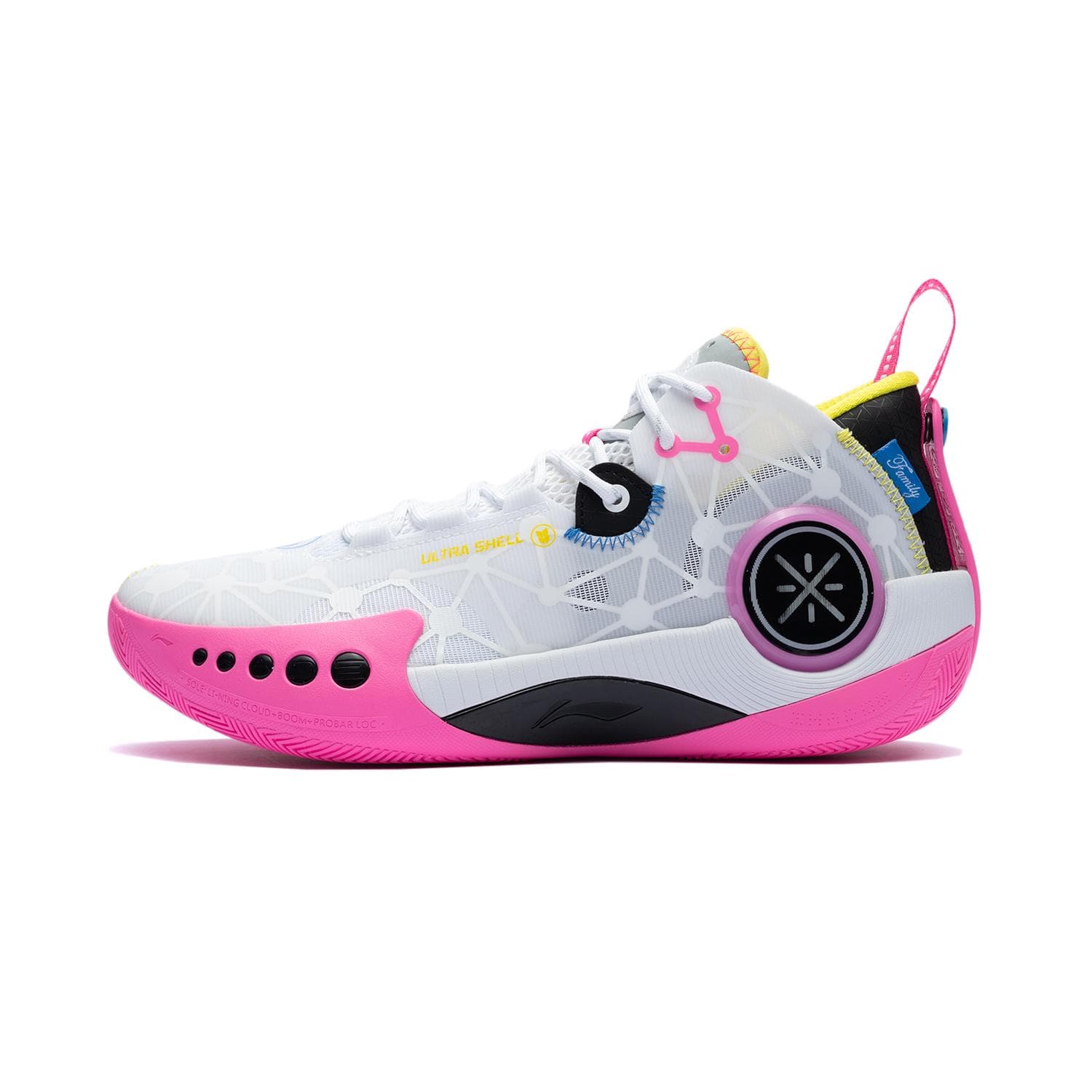 Tênis Masculino Li-Ning Wade Shadow 3 On Court Branco Rosa ABPT065-3 cm