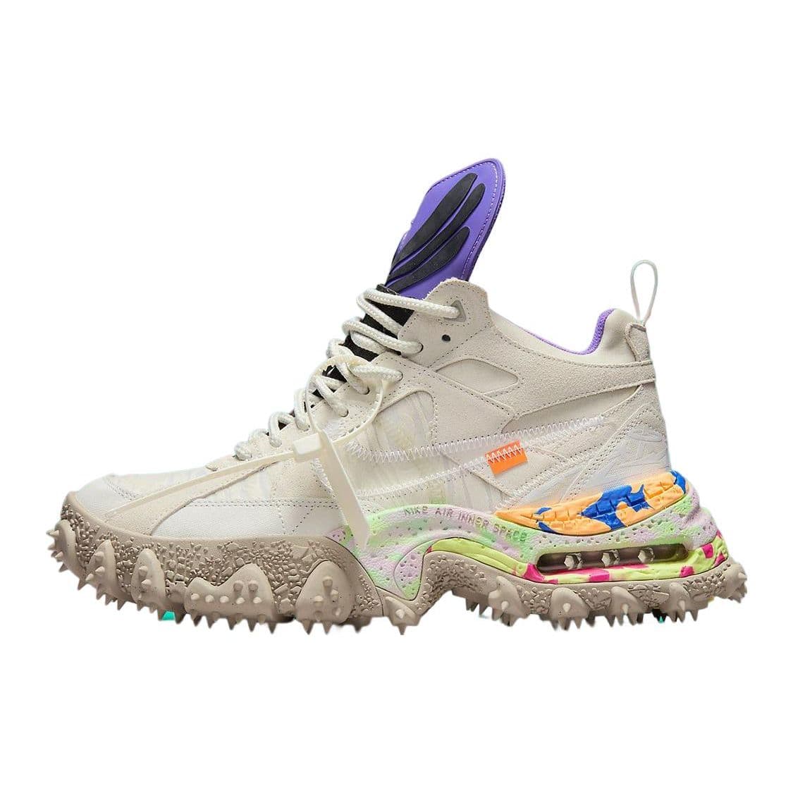 Off-White x Nike Air Terra Forma Branco Tênis Masculinos Branco-Summit Roxo-Psíquico DQ1615-100 cm
