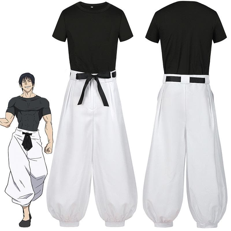 Jujutsu jjk manga anime fushiguro toji satoru gojo cosplay traje peruca camiseta calças rosa net dia das bruxas natal cm branco