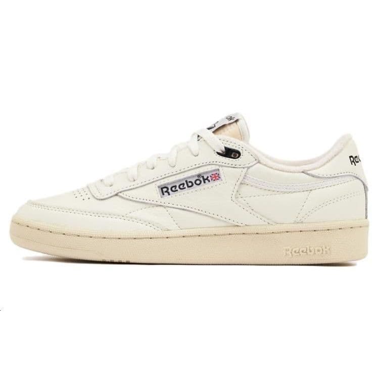 Reebok Club C 85 Vintage Chalk Branco Preto Tênis Unissex Core-Black Paperwhite 100033000 cm