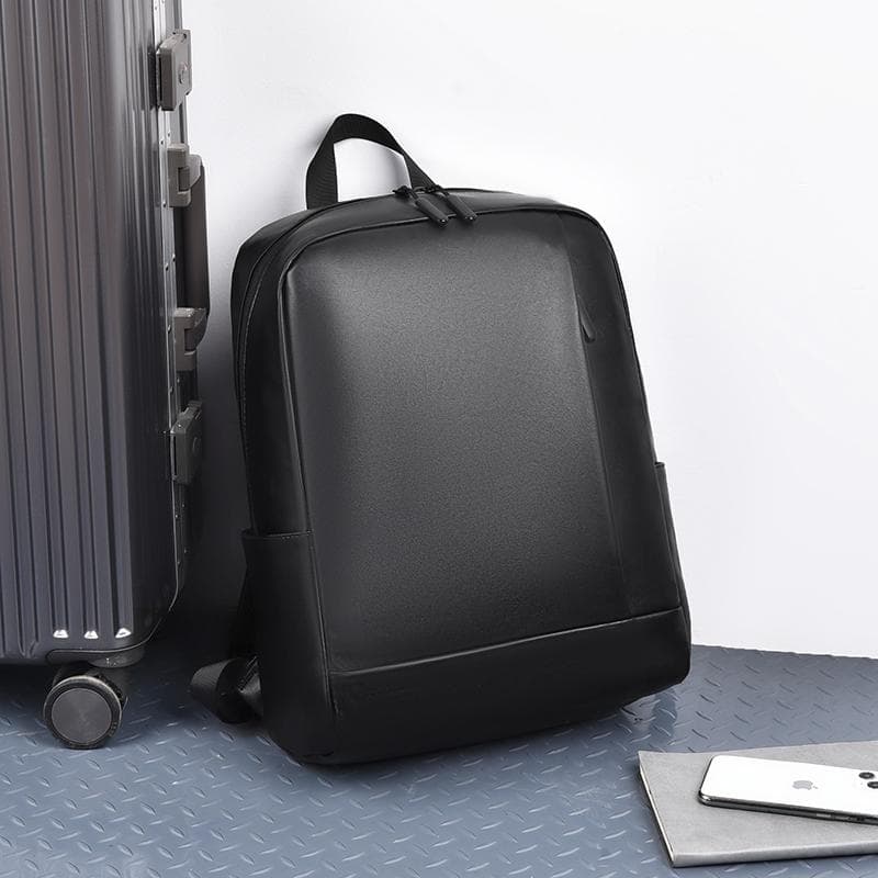 Mochila elegante e simples, bolsa de laptop de negócios para homens, grande capacidade, à prova de respingos, adequada para o trajeto diário,