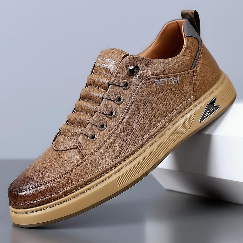 Sapato Casual Masculino de Couro de Alta Qualidade 2024 Nova Moda Outdoor Leve Antiderrapante Sapato de Caminhada Luxo Respirável Tênis de Corrida