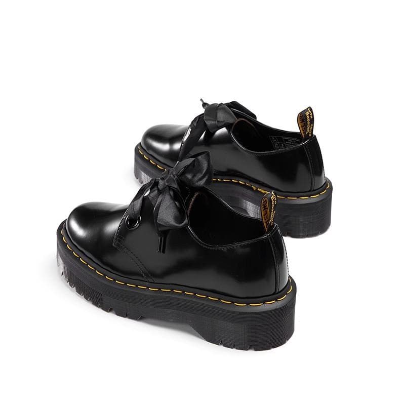 Outono novo feminino Mary Jane dois furos fita couro de vaca muffin sapatinhos de couro moda britânica versátil aumento de altura botas Martin cm