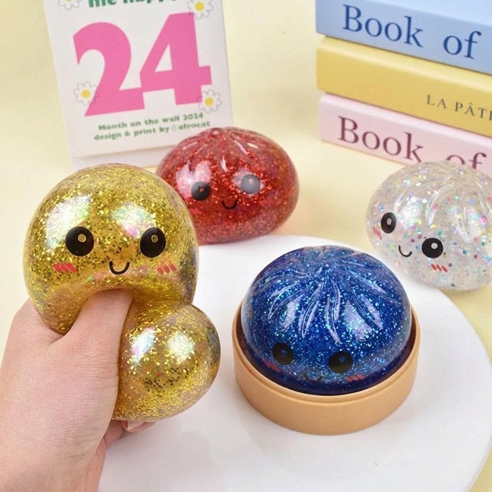Brinquedos para Crianças Pães Squishies Brinquedo Squishies Bolinhos Bolas Anti-Stress para Adultos Massa para Apertar Alívio do Stress vermelho