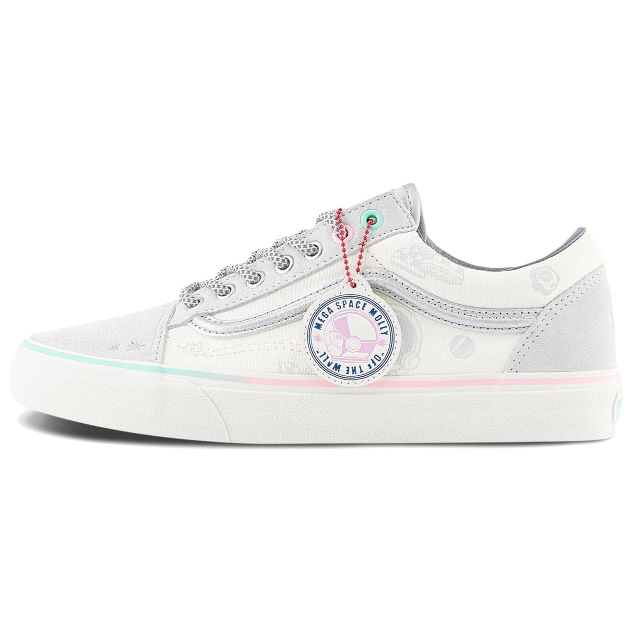 Tênis Unissex Space Molly x Vans Old Skool Refletivo Marshmallow Cinza Marshmallow-Branco VN000E9TBP1 cm