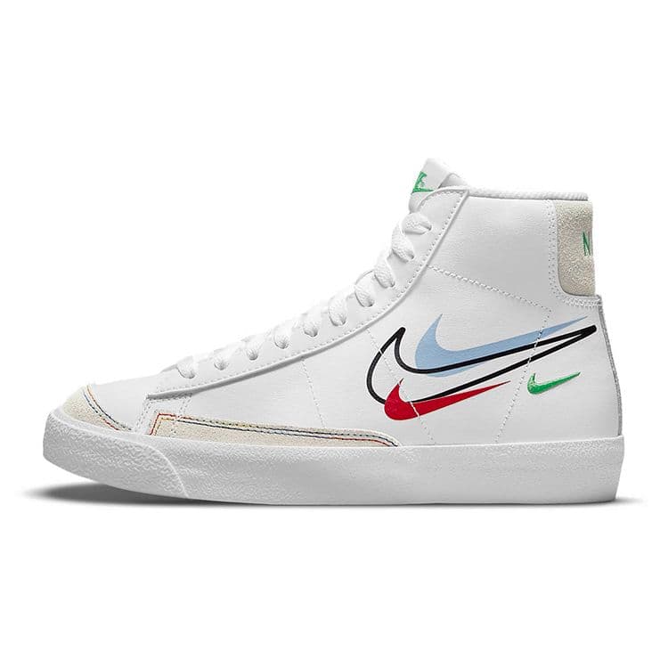 Tênis Infantil Nike Blazer Mid 77 GS Pacote Swoosh Branco Alumínio Preto DM9475-100 cm