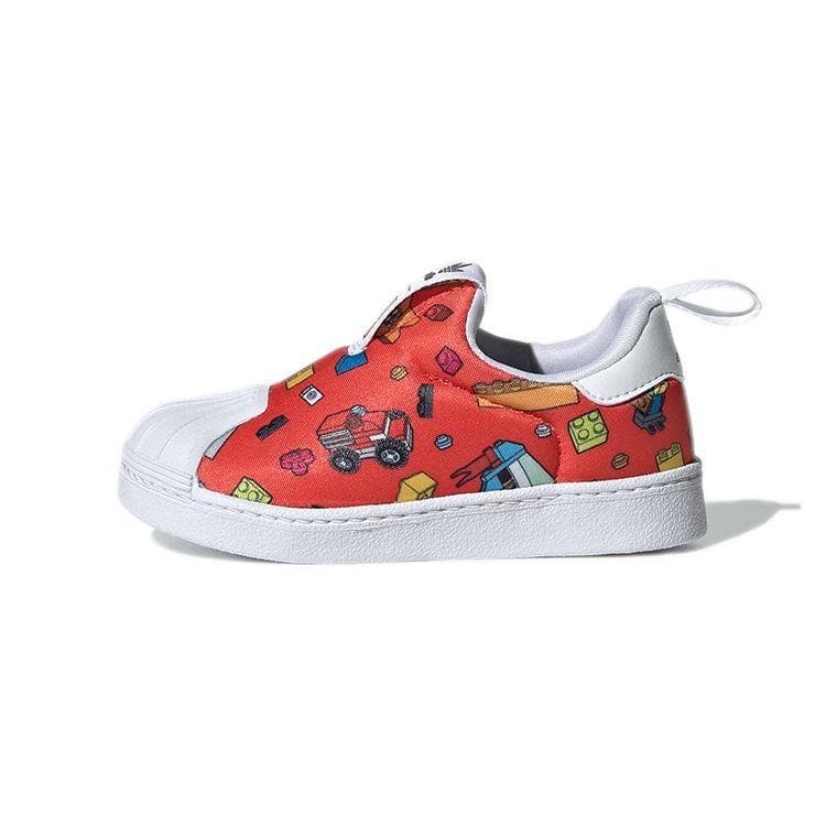 LEGO x adidas Superstar 360 I Estampado Total Tênis de Bebê Vermelho Nuvem-Branco GX3287 cm