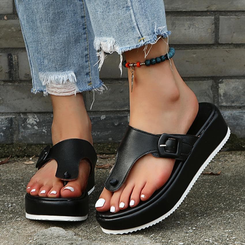 Chinelos de Verão para Mulheres Sapatos Moda Plataforma Cuña Chinelos Retro Roma Exterior Praia Peep Toe Slides Chanclas Mujer Playa cm vermelho