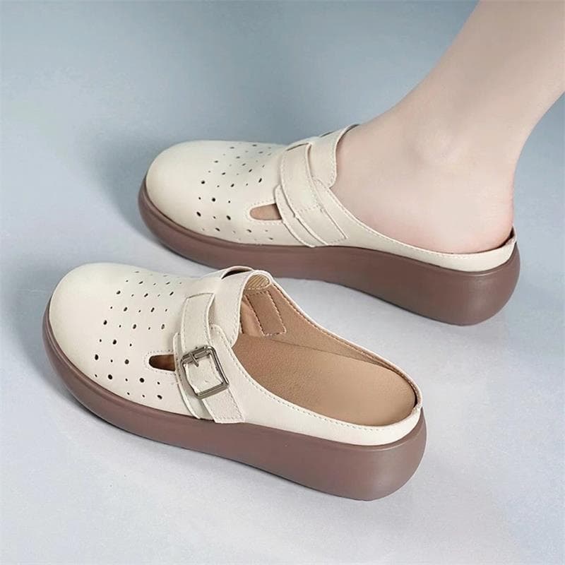 Baotou pantufas femininas de verão 2024, novas sandálias femininas de nicho de alta qualidade com sola grossa e popular de celebridades da Internet