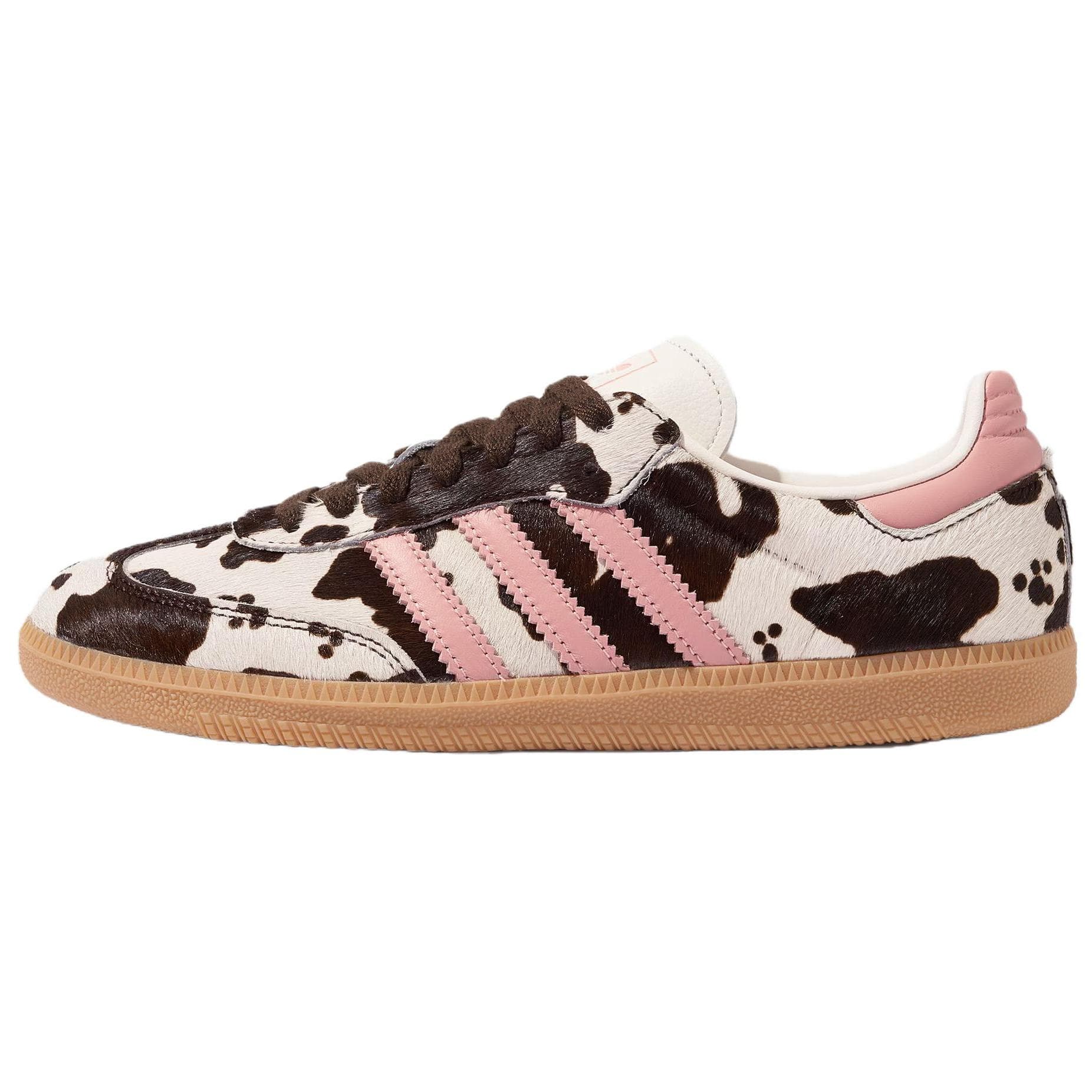 adidas Samba OG Estampa de Vaca Branco Rosa Tênis Femininos Preto Goma Clara KK2239 cm